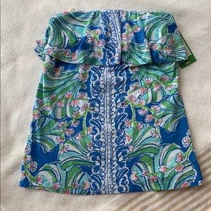 Lilly Pulitzer Wiley Tube Top Blue Coasting Eng